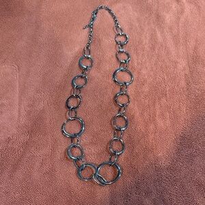 Elegant Hematite Chain Necklace 17”